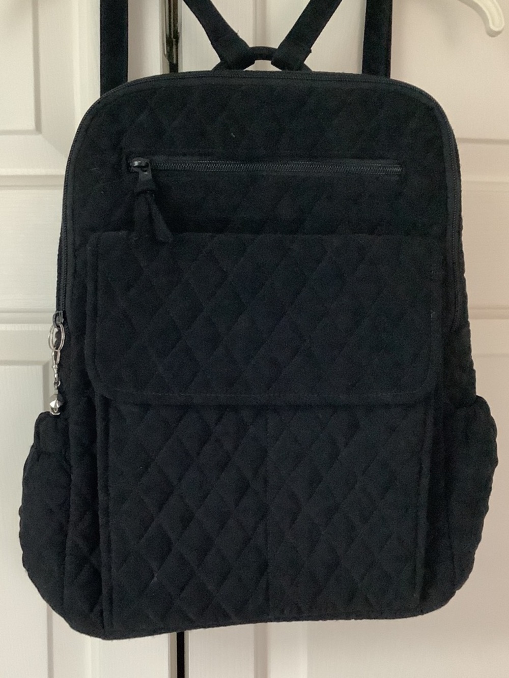 Vera Bradley Black Quilted Backpack with Front Pocket